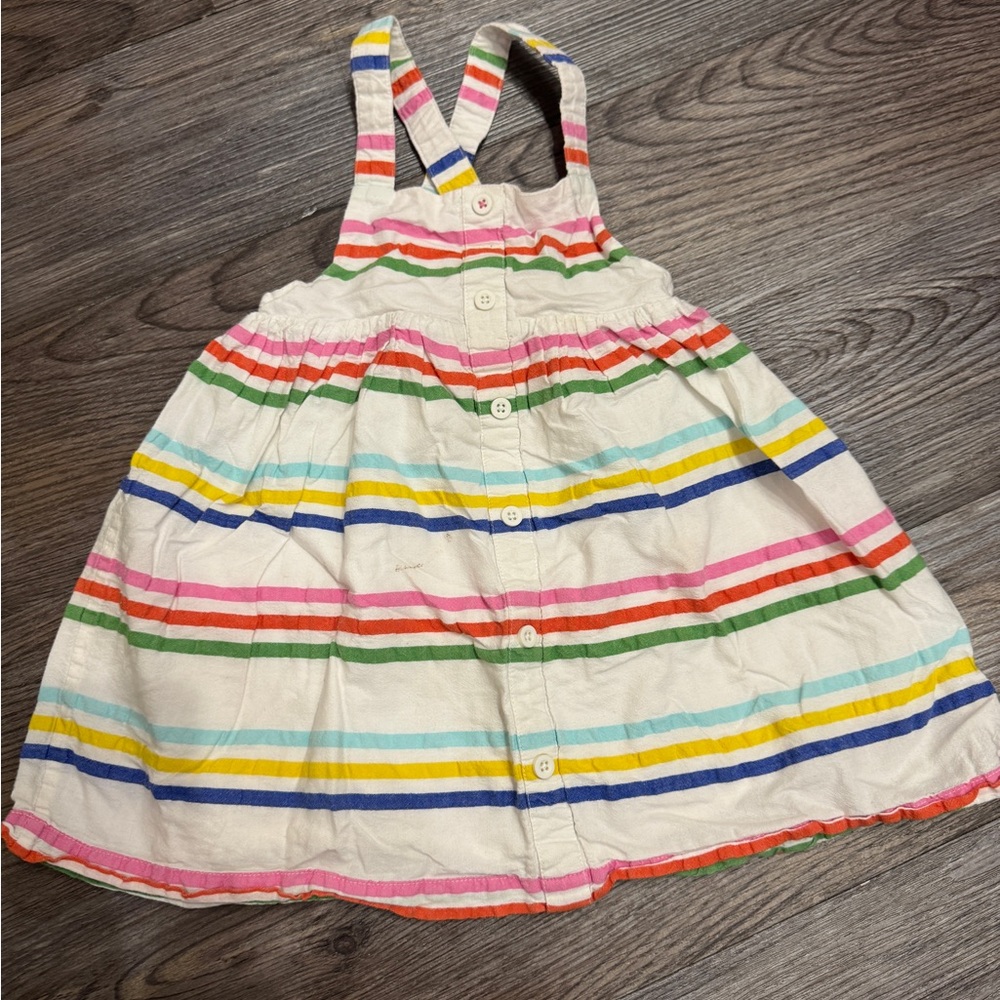 Baby/Mini Boden Rainbow Striped Dress 3-4y